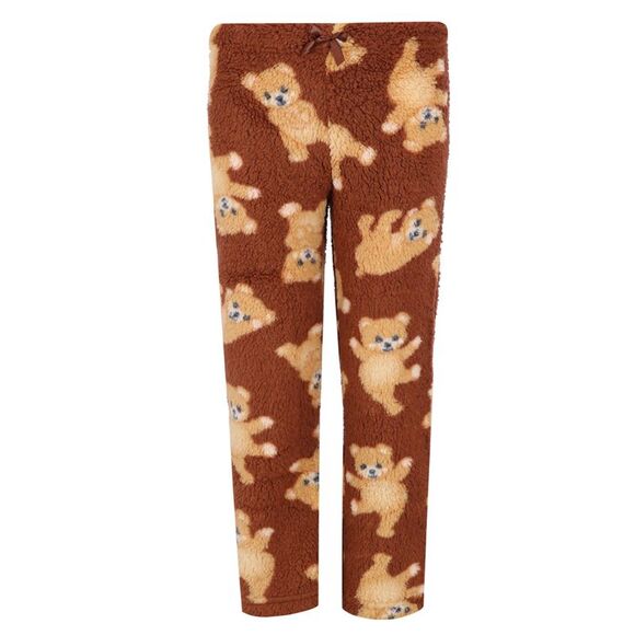 5 More Minutes Girl's Teddy Bear Sherpa Jacket and Pants PJ Set - Picture 3 of 4